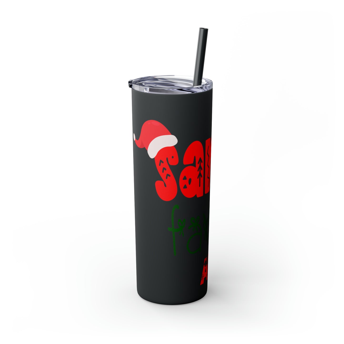 Santa's Favorite Aunt Skinny Tumbler with Straw, 20oz