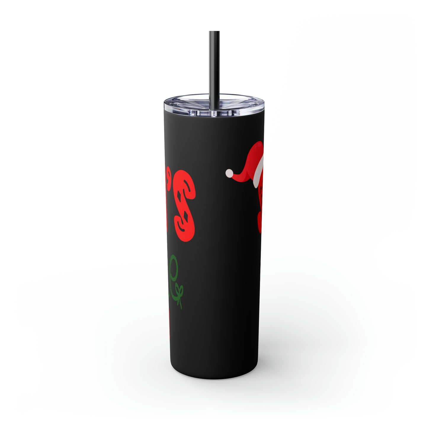 Santa's Favorite Cousin Skinny Tumbler with Straw, 20oz