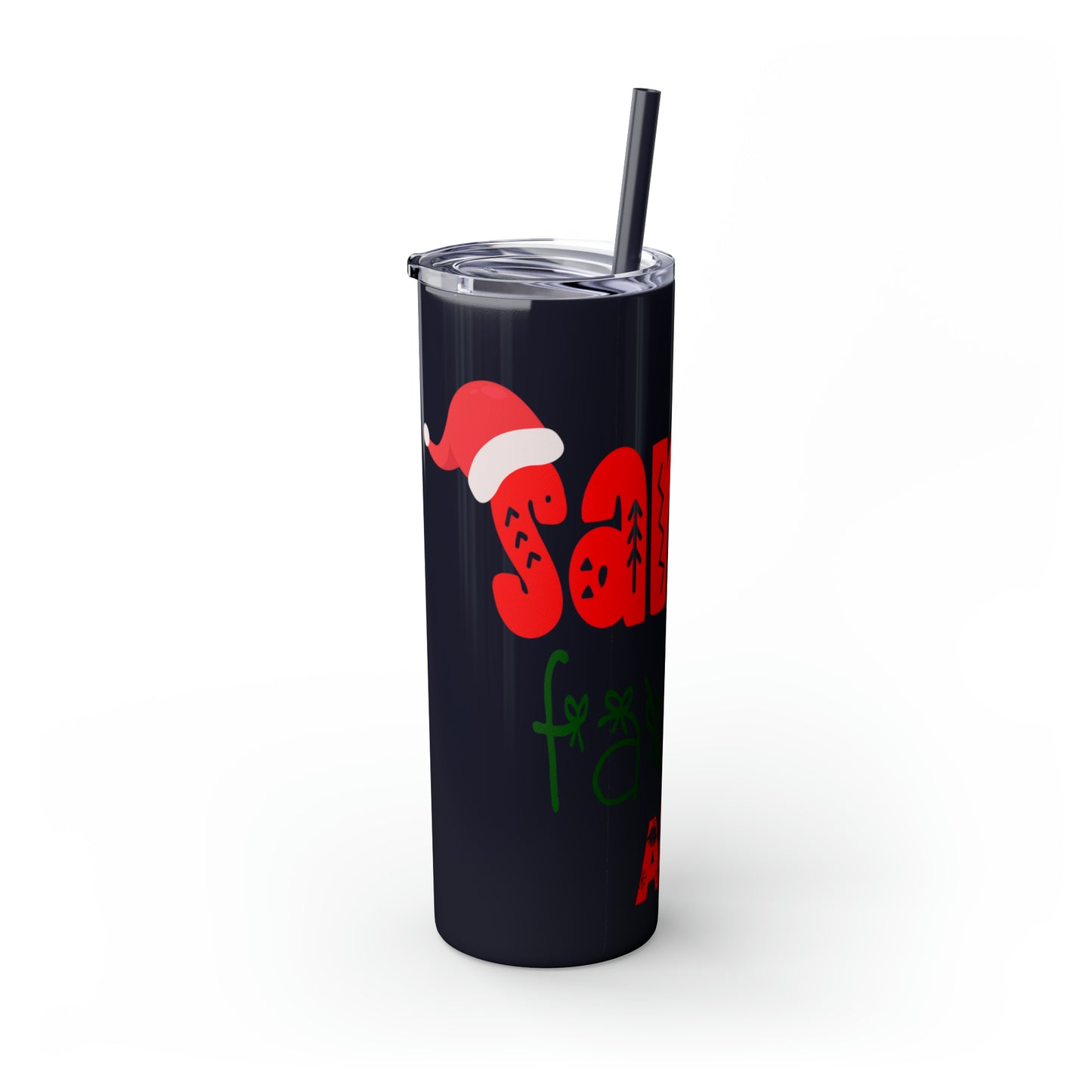 Santa's Favorite Aunt Skinny Tumbler with Straw, 20oz