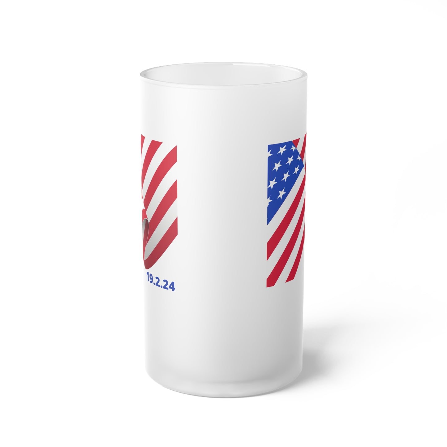 Happy President's Day 2024 Frosted Glass Beer Mug