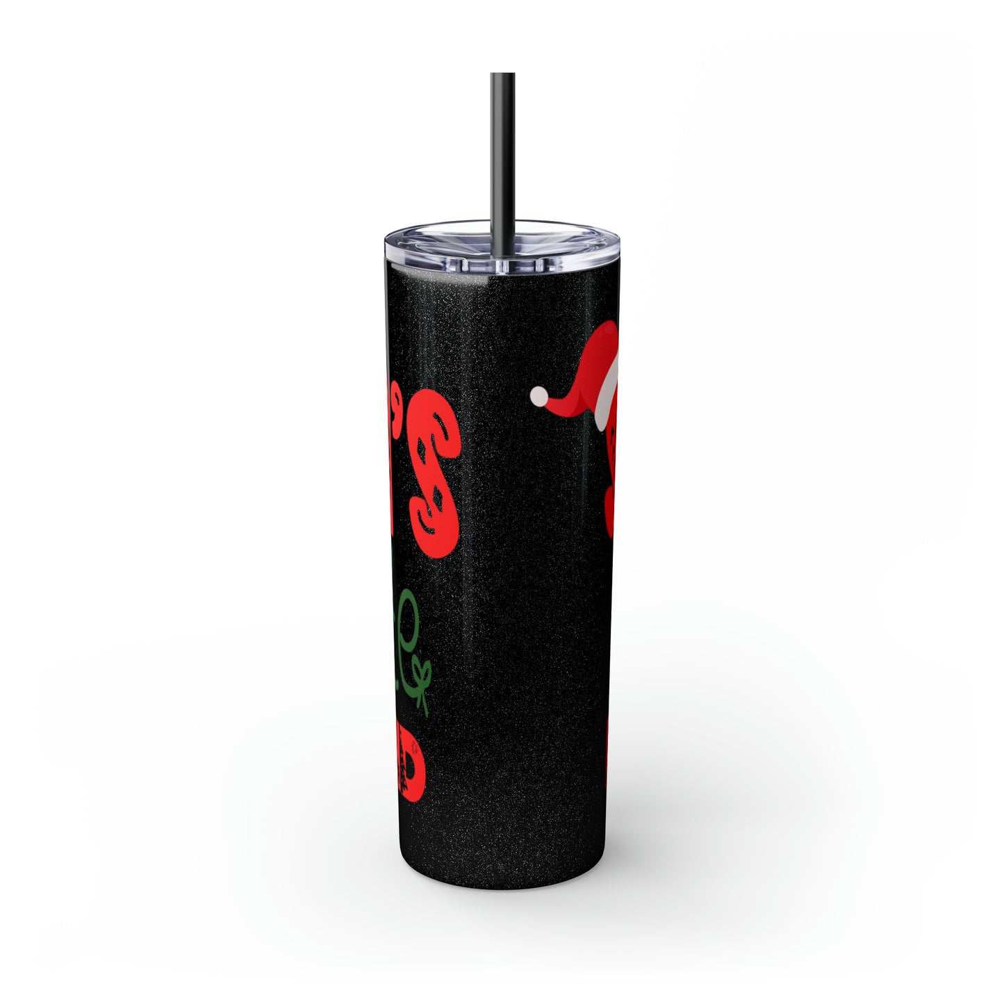 Santa's Favorite Boyfriend Skinny Tumbler with Straw, 20oz