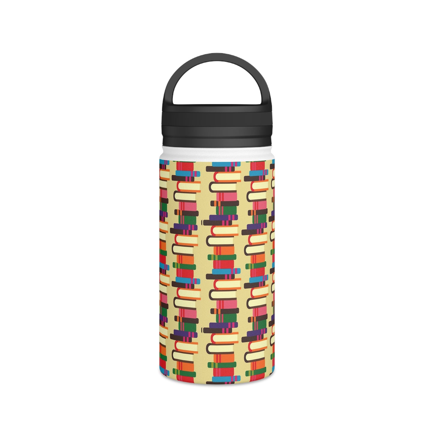 Back To School Books Stainless Steel Water Bottle, Handle Lid