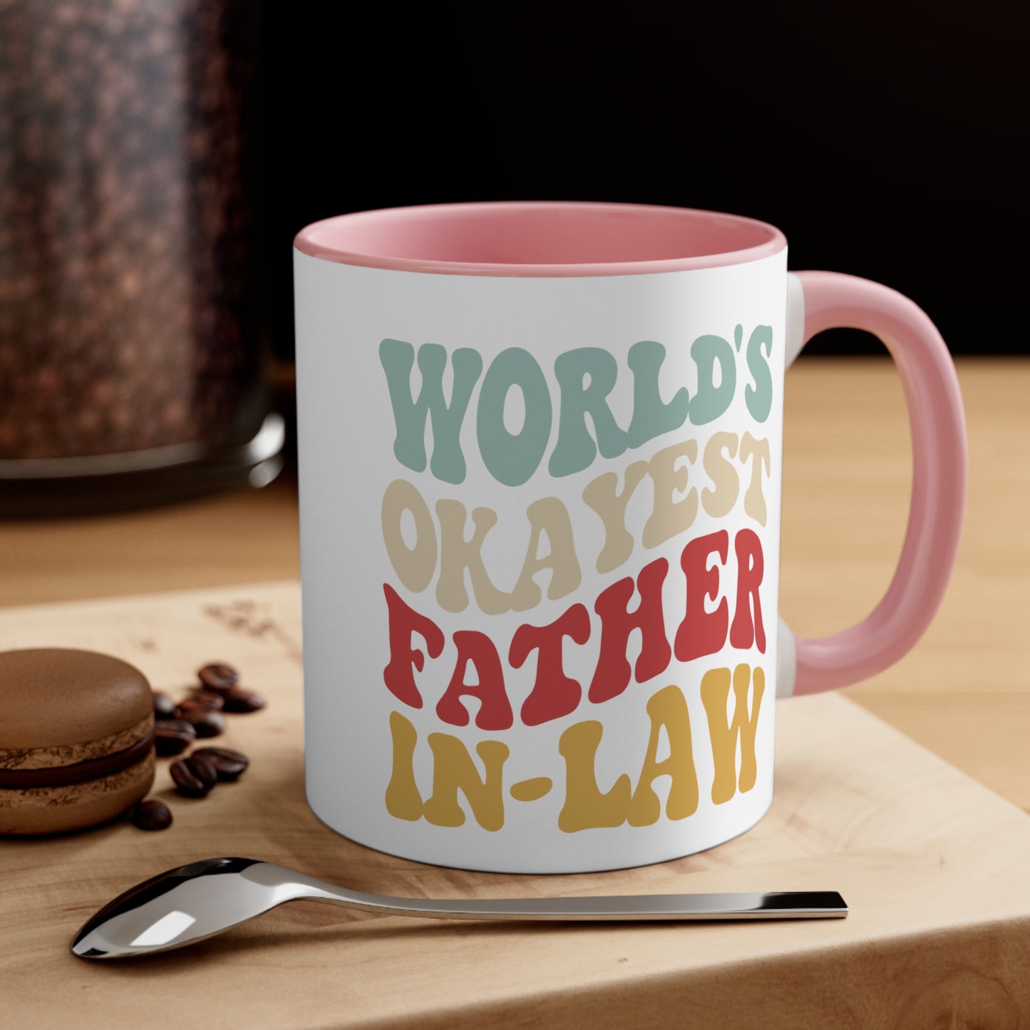 World's Okayest Father-In-Law Accent Coffee Mug, 11oz