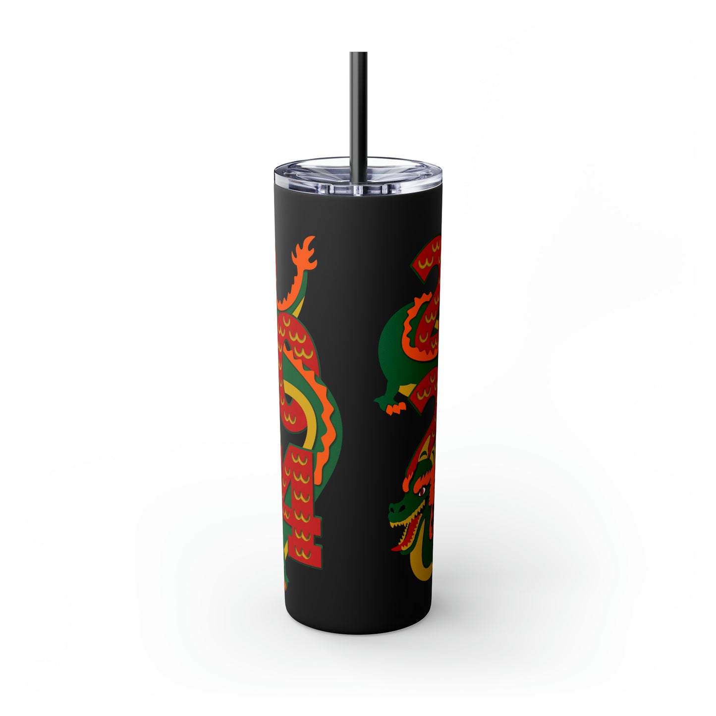 Year of Dragon 2024 Skinny Tumbler with Straw, 20oz