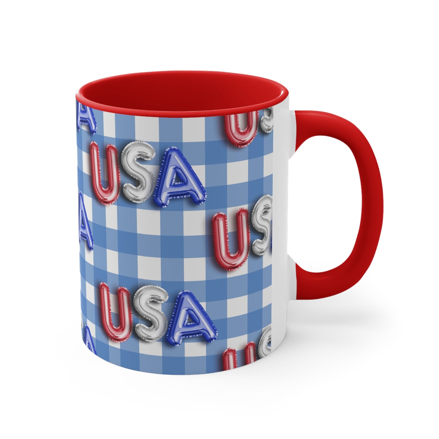 American Flag USA Balloon Themed Accent Coffee Mug, 11oz