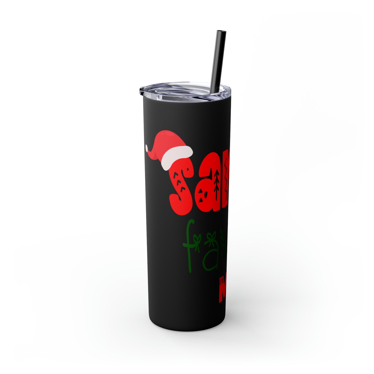 Santa's Favorite Mom Skinny Tumbler with Straw, 20oz