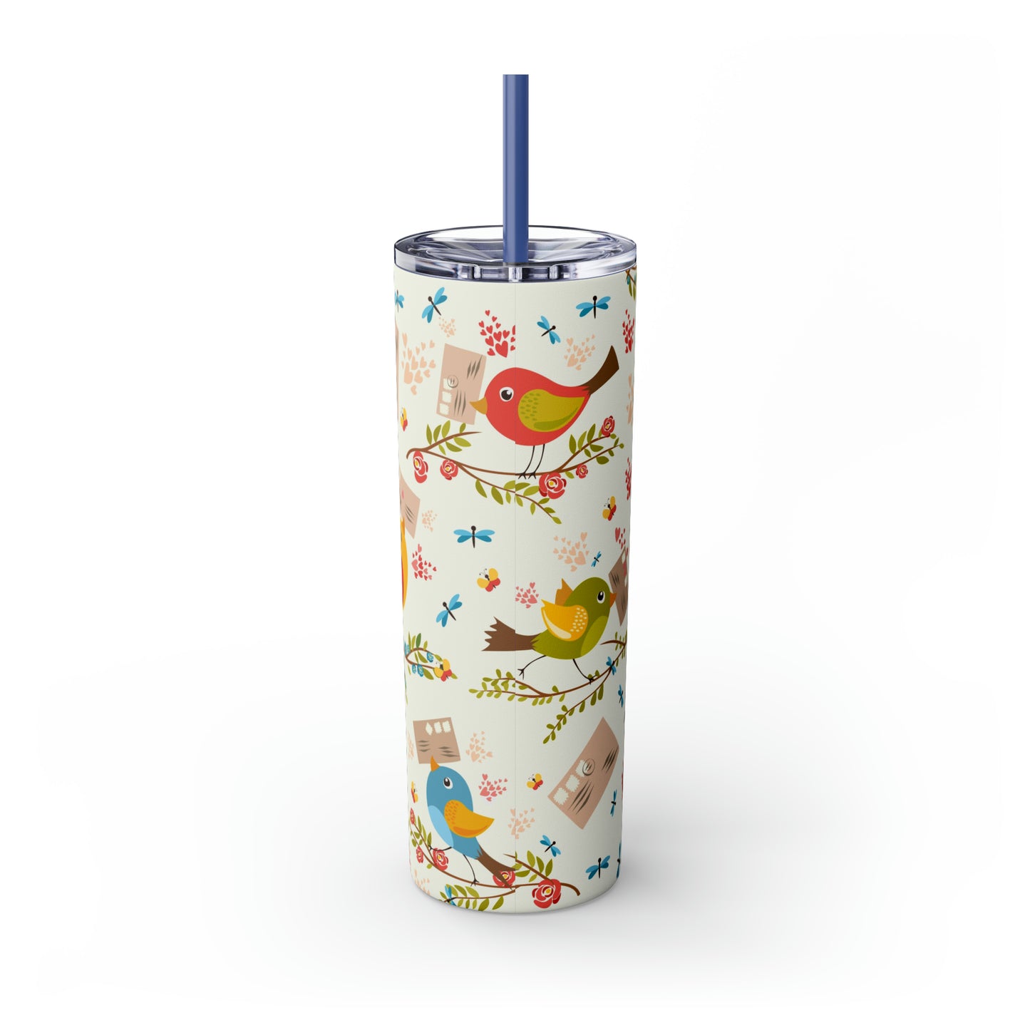 Love Letters Valentine's Skinny Tumbler with Straw, 20oz