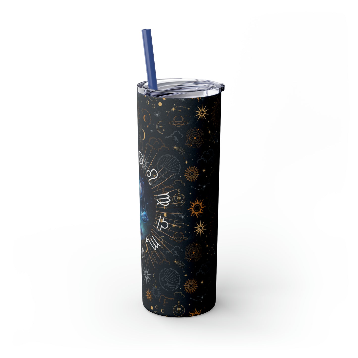 Libra Zodiac Skinny Tumbler with Straw Astrology Insulated Mug Bridesmaids Gift Bachelorette Party Favor Birthday Gift