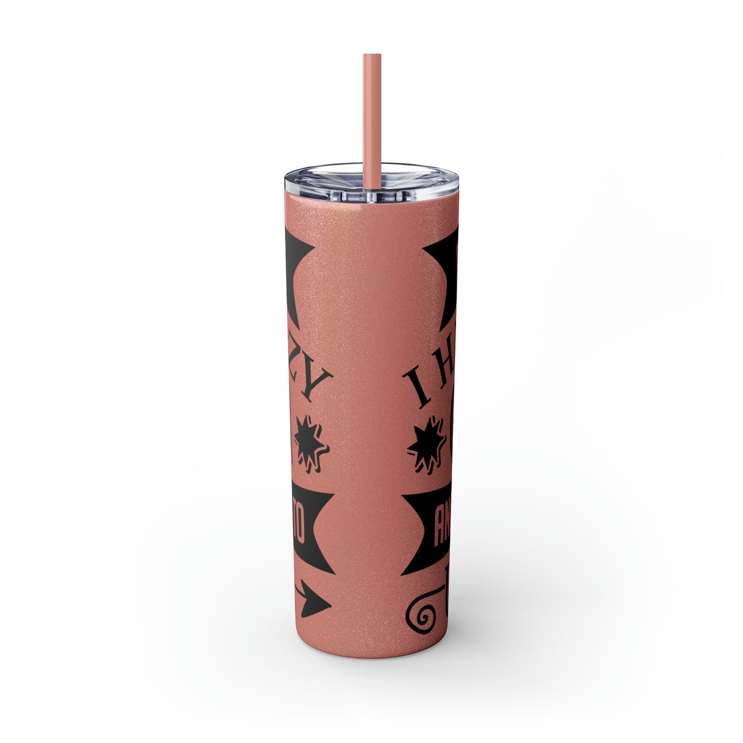Back off I Have a Crazy Grandma And I'm Not Afraid To Use Her Skinny Tumbler with Straw, 20oz