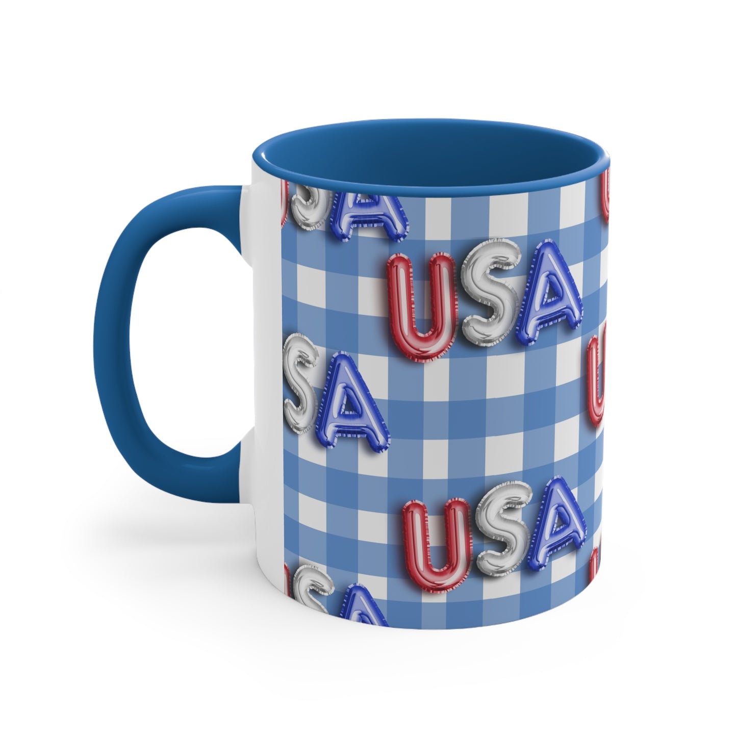 American Flag USA Balloon Themed Accent Coffee Mug, 11oz
