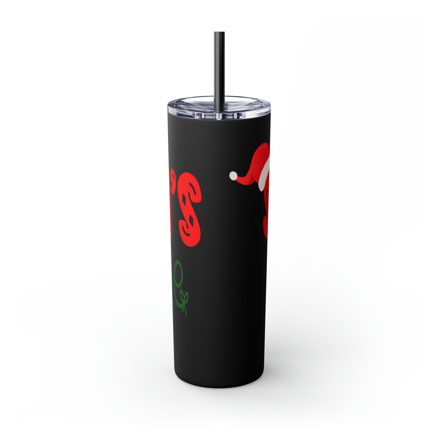Santa's Favorite Father Skinny Tumbler with Straw, 20oz