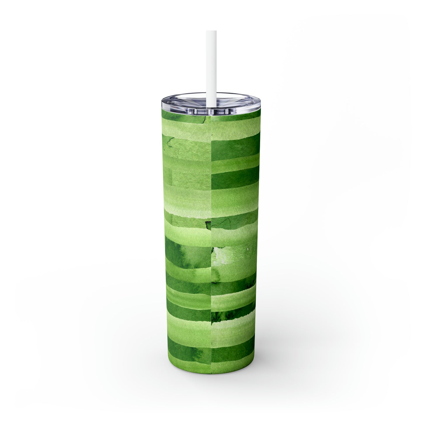 St Patricks Day Stripes Skinny Tumbler with Straw, 20oz