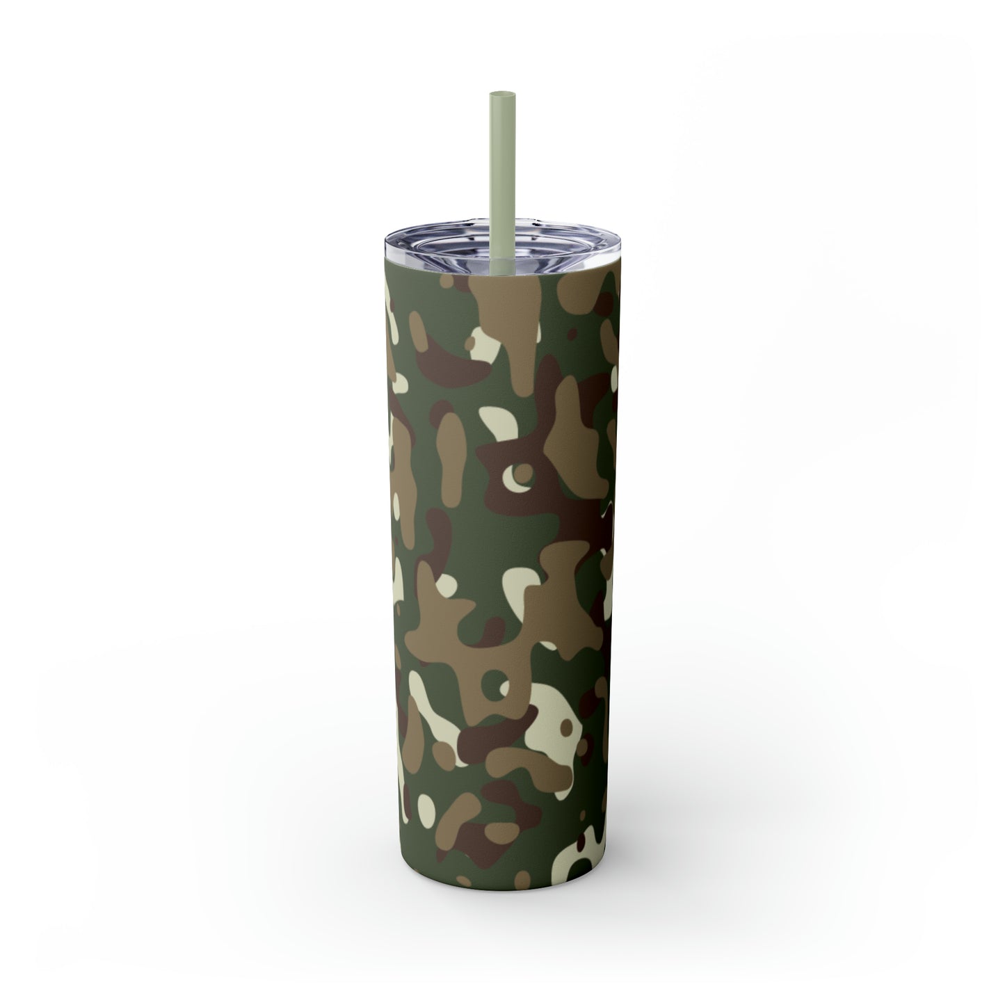 Camouflage Skinny Tumbler with Straw, 20oz