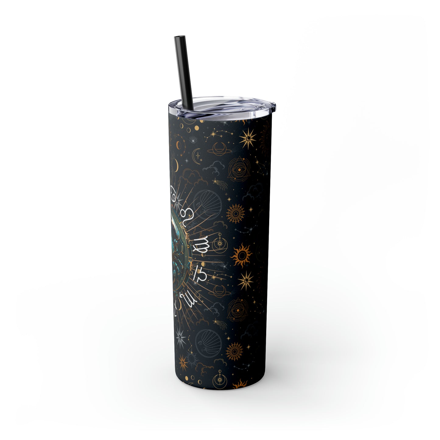 Cancer Zodiac Skinny Tumbler with Straw Astrology Insulated Mug Bridesmaids Gift Bachelorette Party Favor Birthday Gift