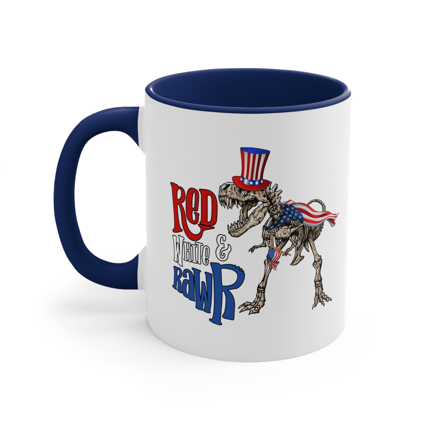 Red White & Rawr Accent Coffee Mug, 11oz