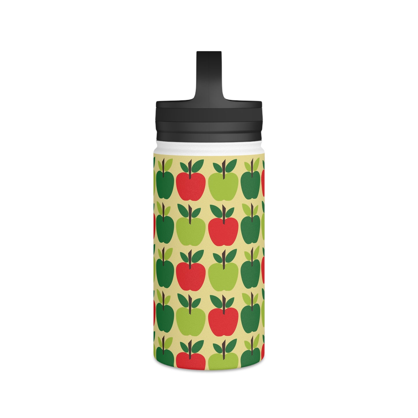 Back To School Apples Stainless Steel Water Bottle, Handle Lid