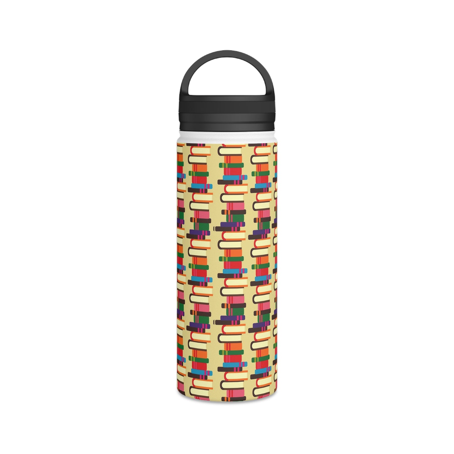 Back To School Books Stainless Steel Water Bottle, Handle Lid