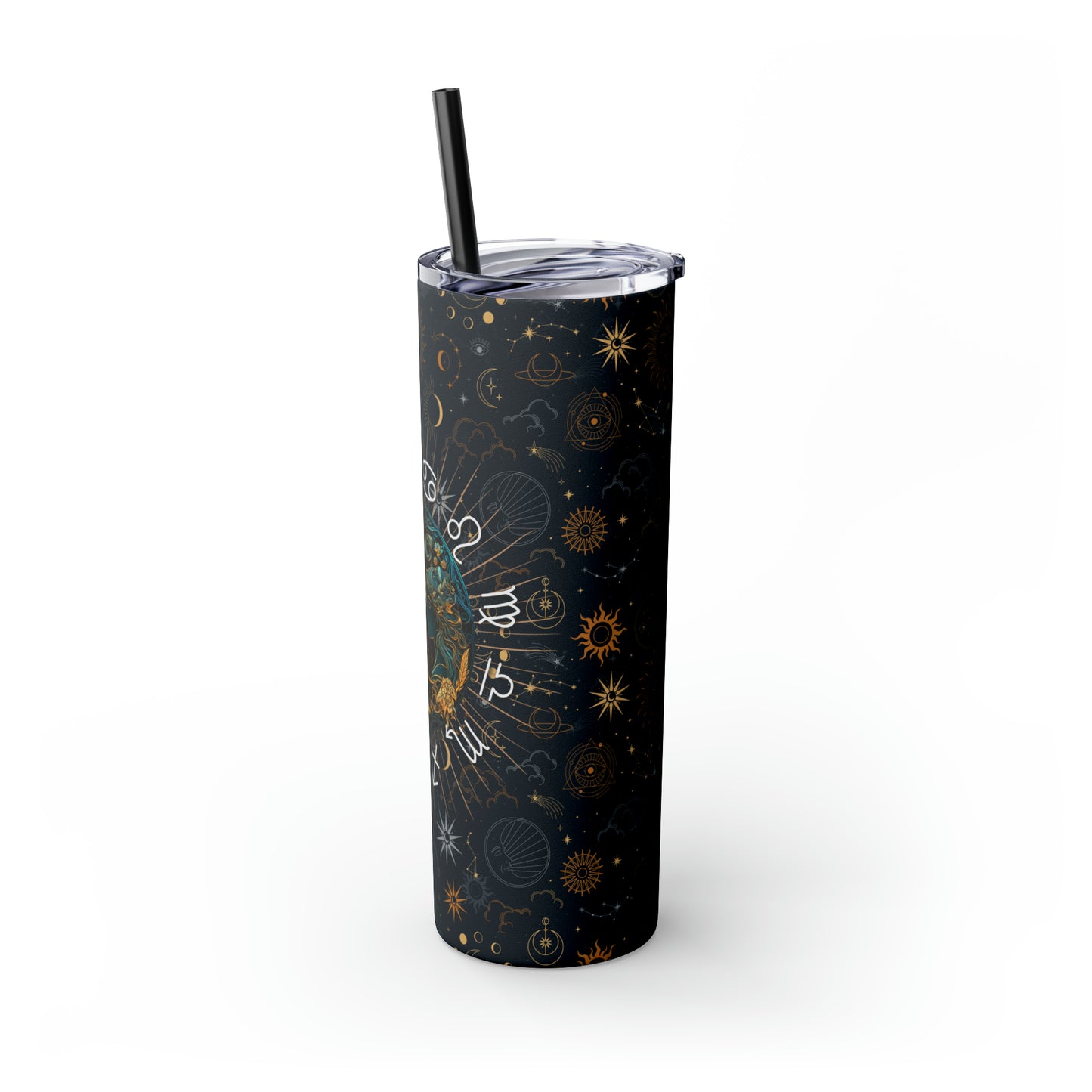 Gemini Zodiac Skinny Tumbler with Straw Astrology Insulated Mug Bridesmaids Gift Bachelorette Party Favor Birthday Gift