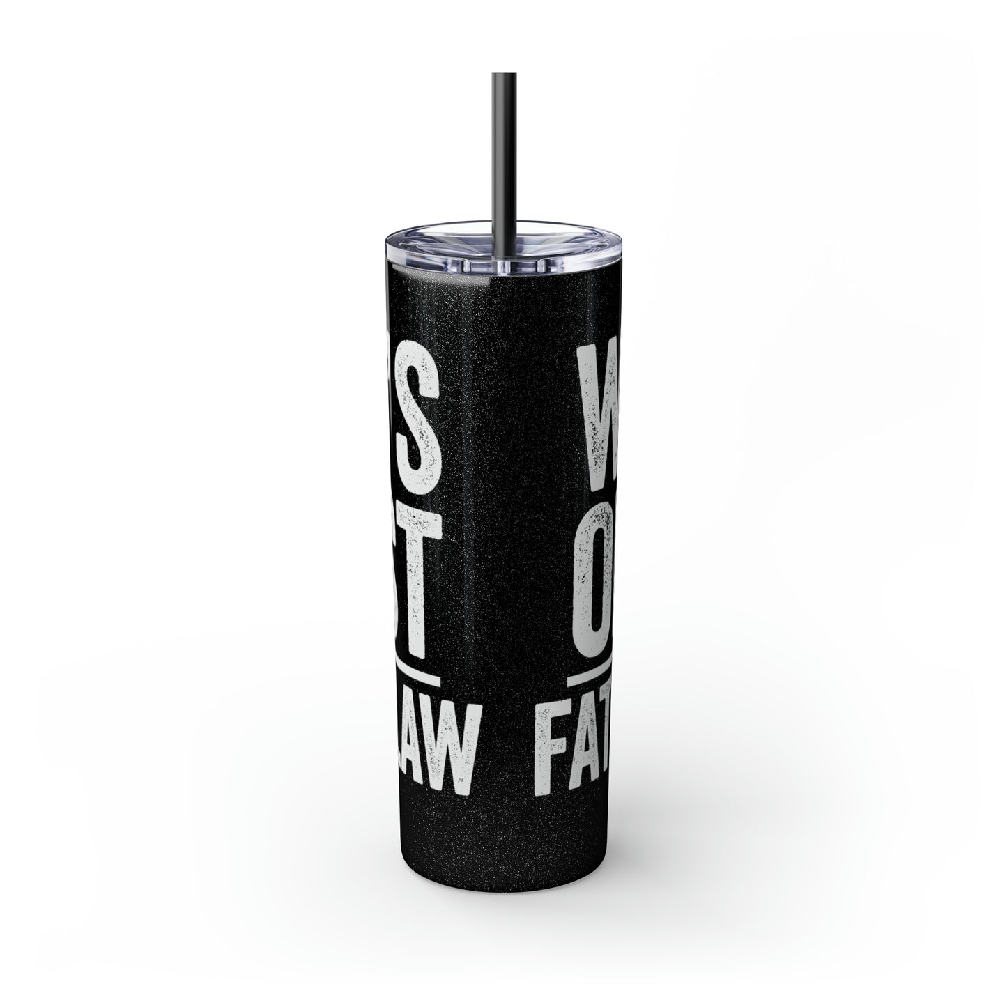 World's  Okayest Father-In-Law Skinny Tumbler with Straw, 20oz