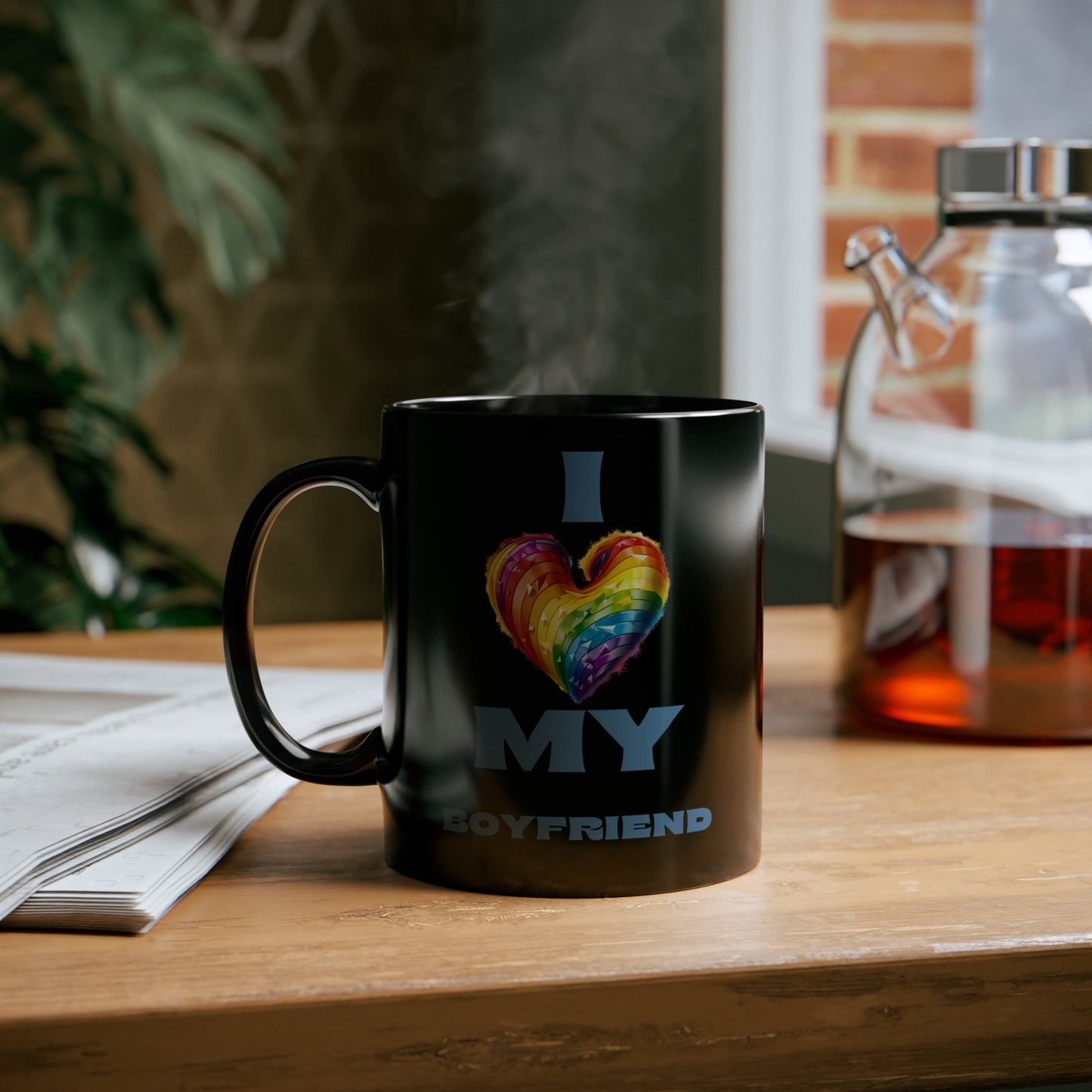 I Love My Boyfriend 11oz Black Mug