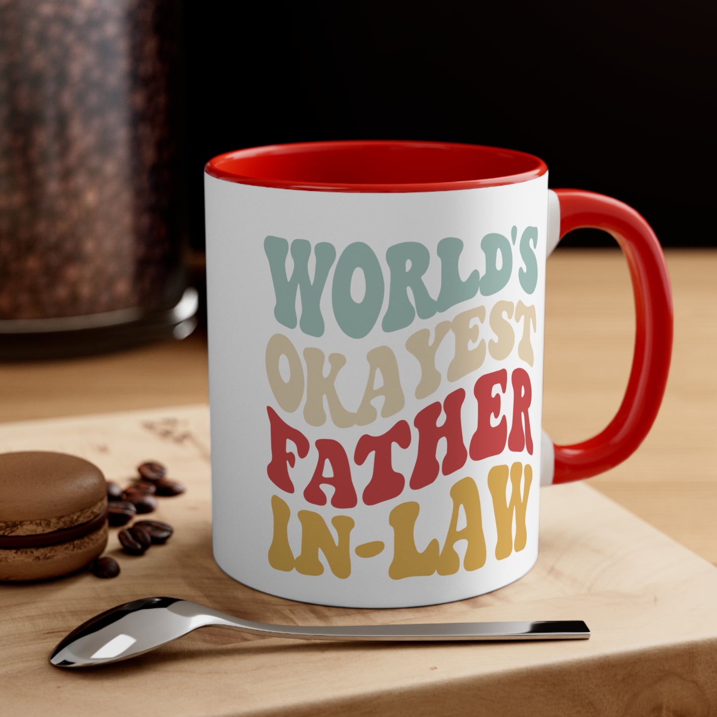 World's Okayest Father-In-Law Accent Coffee Mug, 11oz