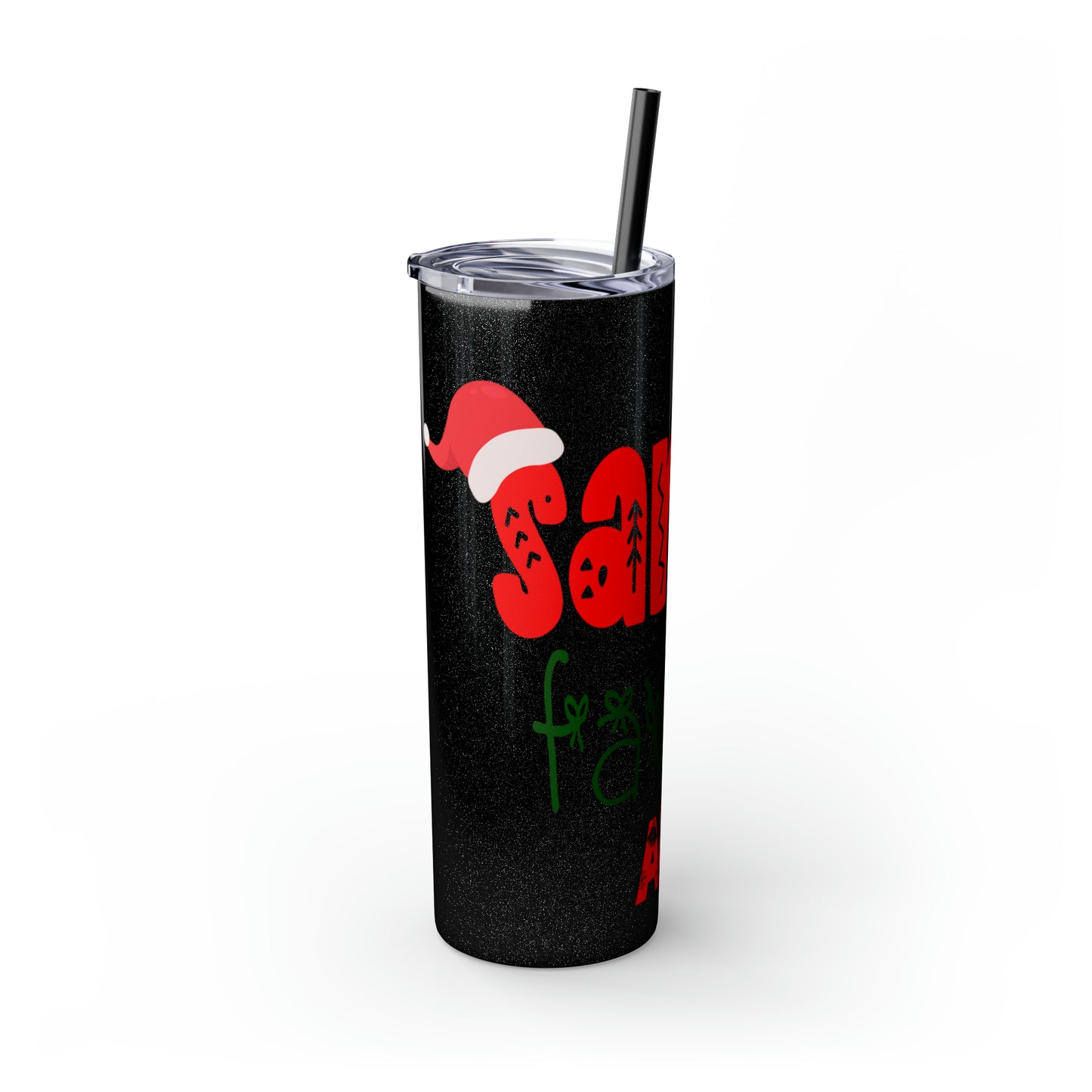 Santa's Favorite Aunt Skinny Tumbler with Straw, 20oz