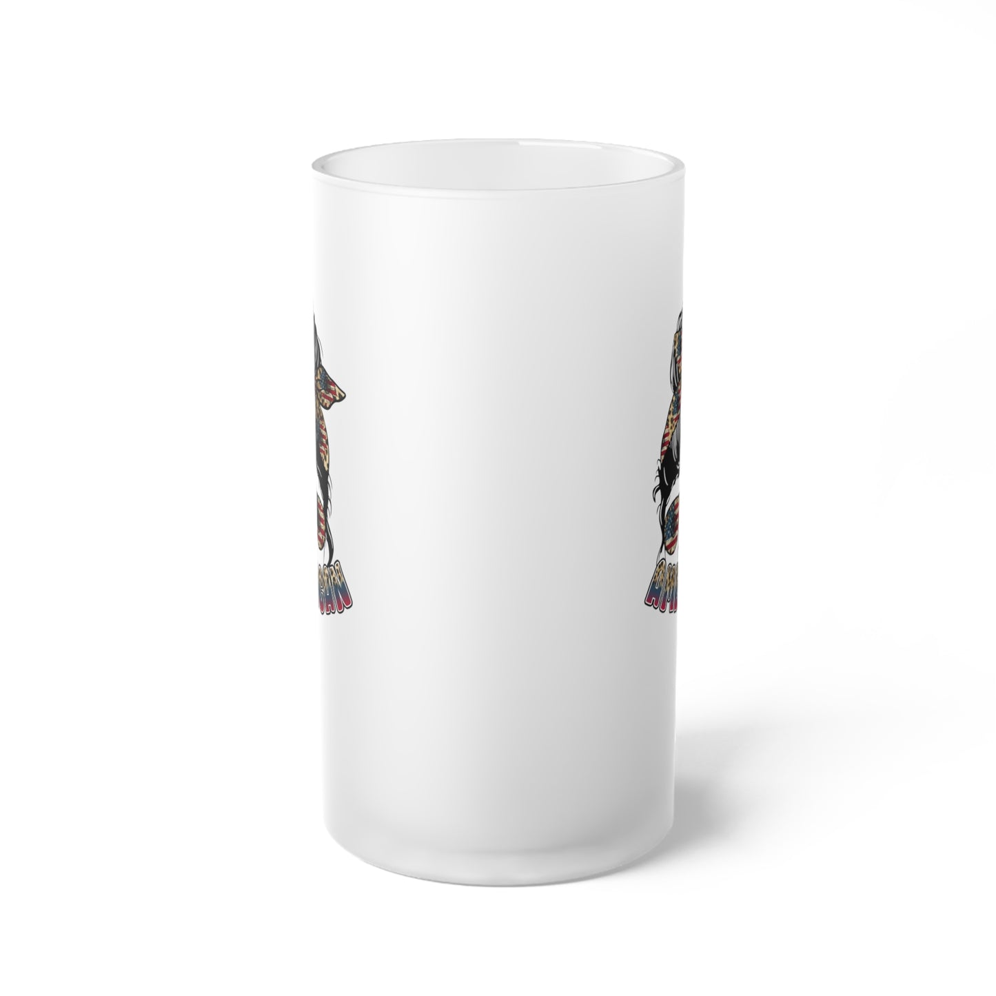 All American Girl Frosted Glass Beer Mug