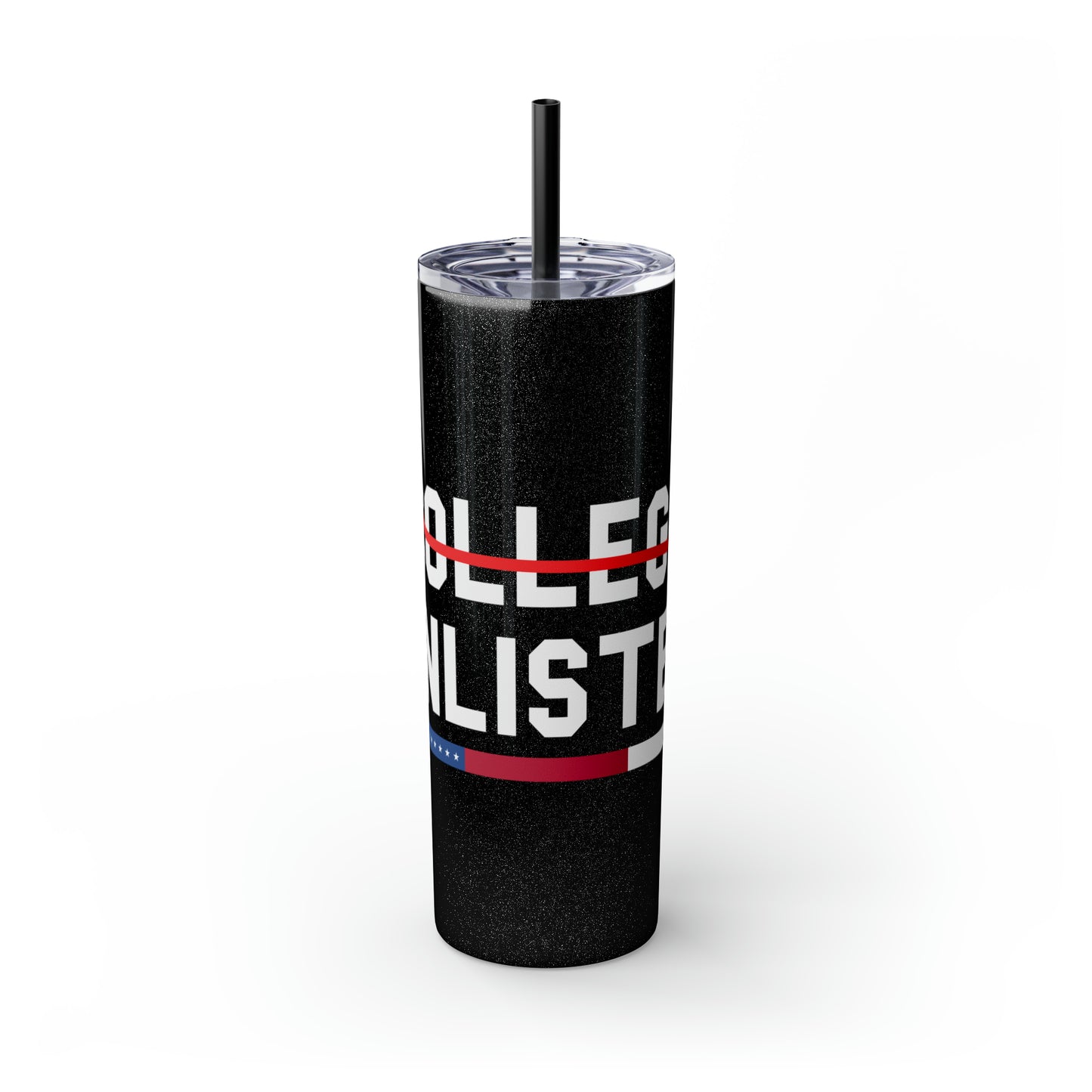 College Enlisted Skinny Tumbler with Straw, 20oz