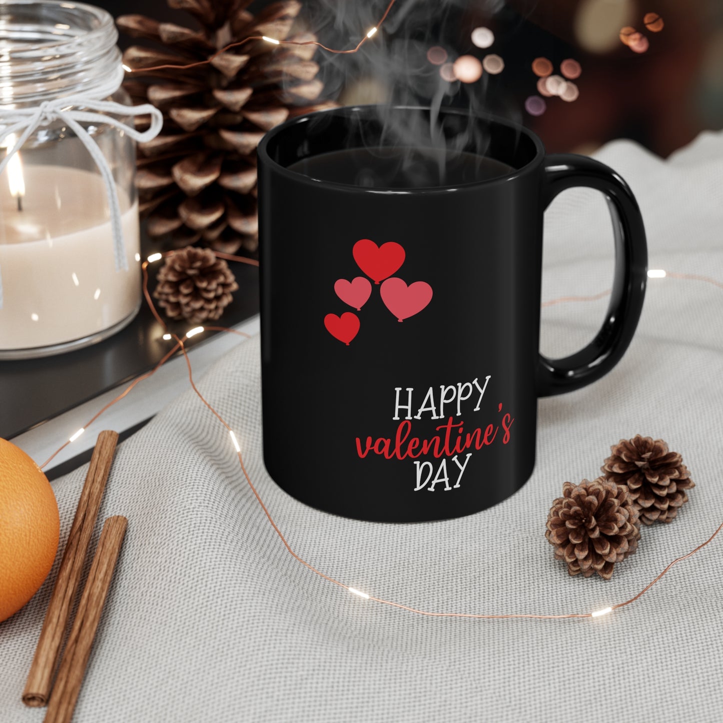Happy Valentines Day 11oz Black Mug