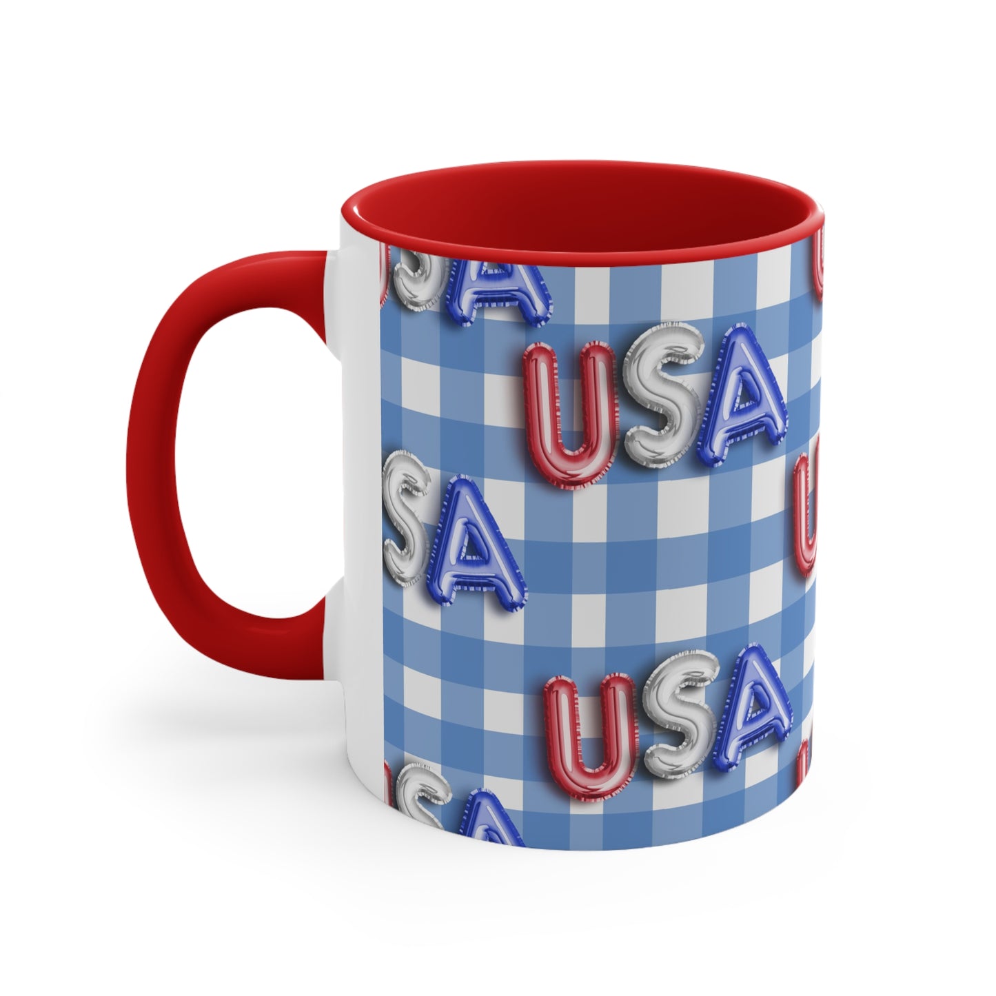 American Flag USA Balloon Themed Accent Coffee Mug, 11oz