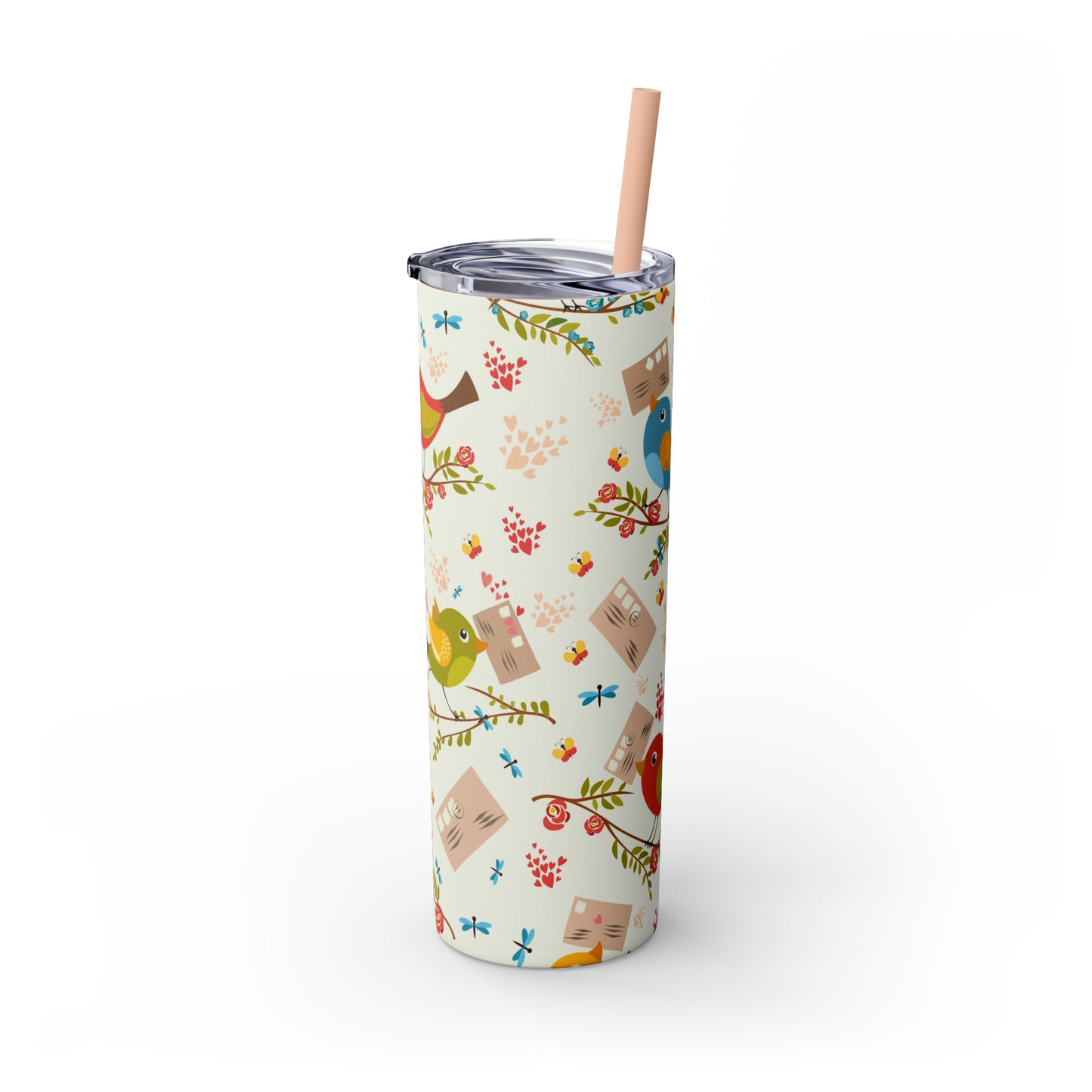 Love Letters Valentine's Skinny Tumbler with Straw, 20oz