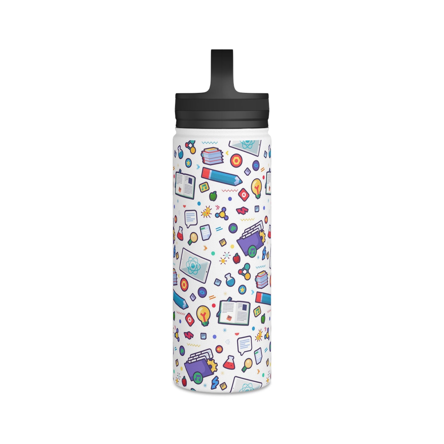 Back To School Stainless Steel Water Bottle, Handle Lid
