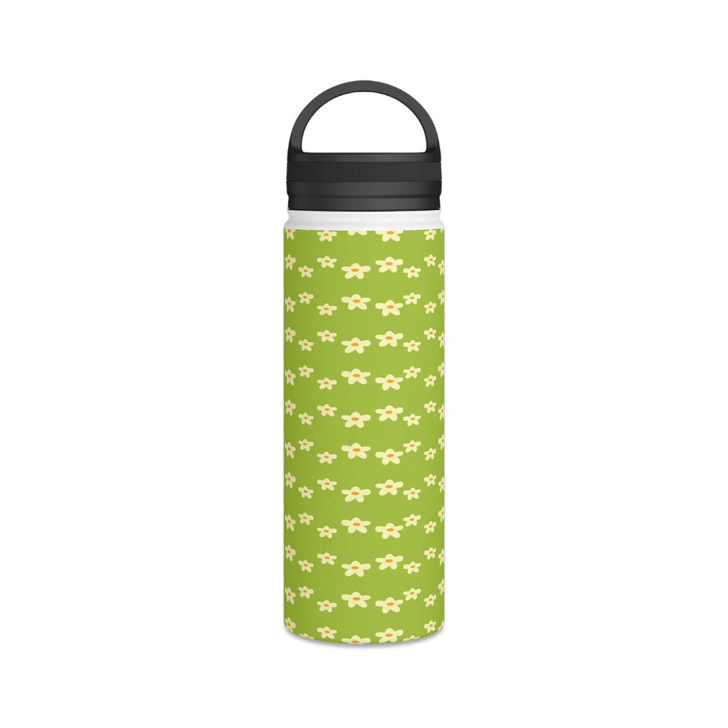 Back To School School Flowers Stainless Steel Water Bottle, Handle Lid