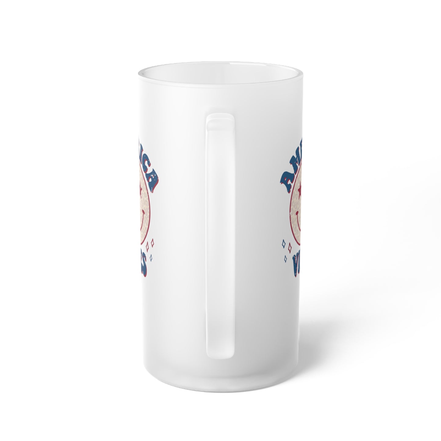 America Vibes Frosted Glass Beer Mug