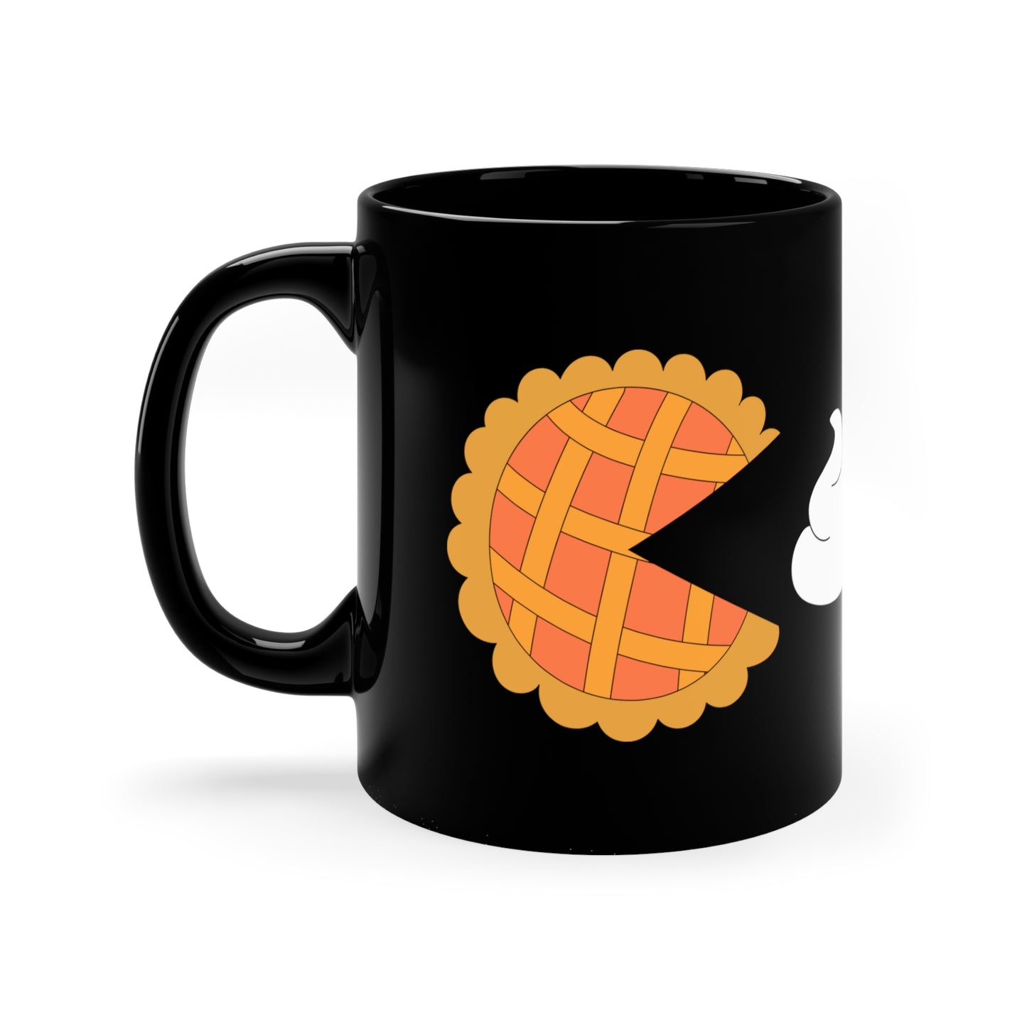 Pumpkin Pie and Whipped Cream 11oz Black Mug