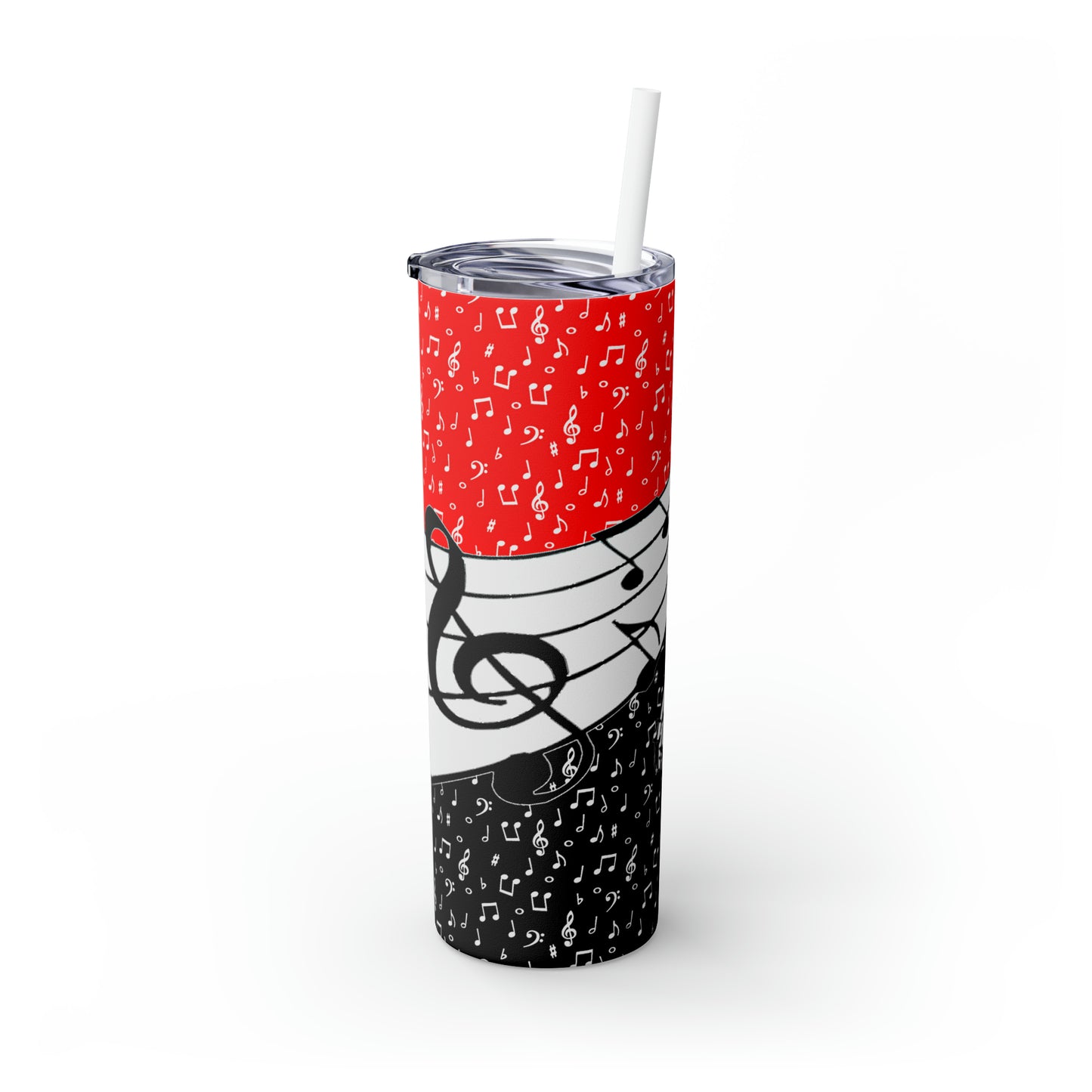 Musical Notes Skinny Tumbler with Straw, 20oz