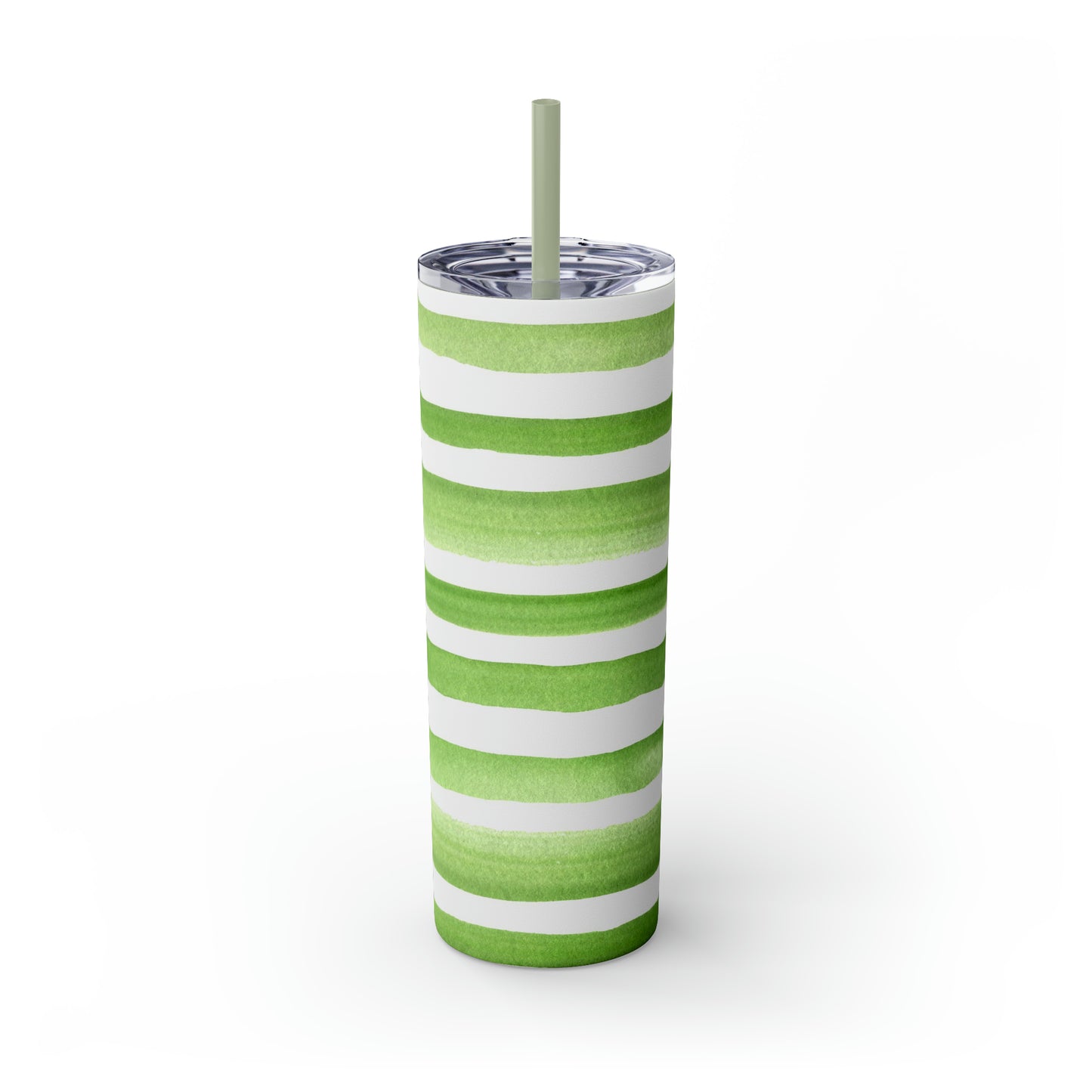 St Patricks Day Stripes Skinny Tumbler with Straw, 20oz