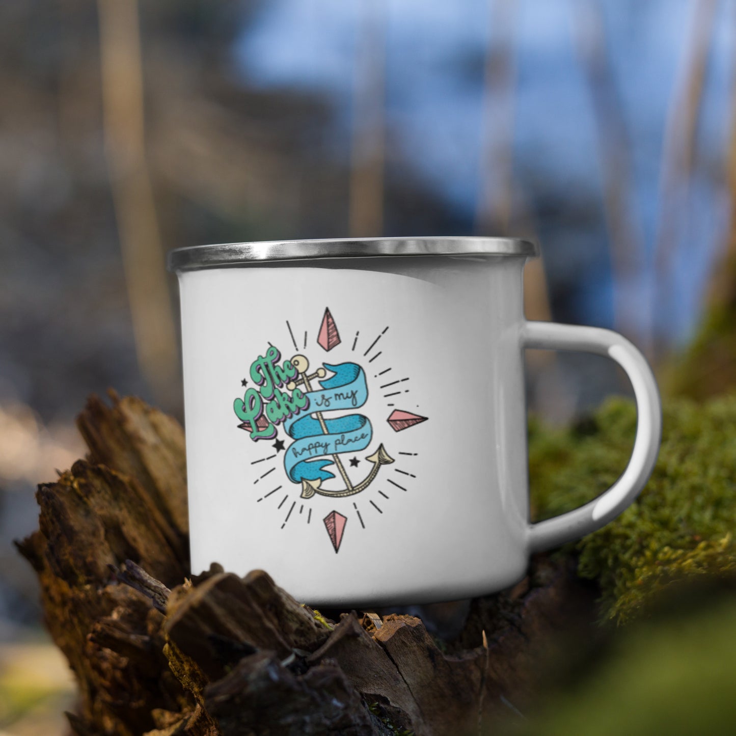 The Lake Is My Happy Place - Enamel Mug