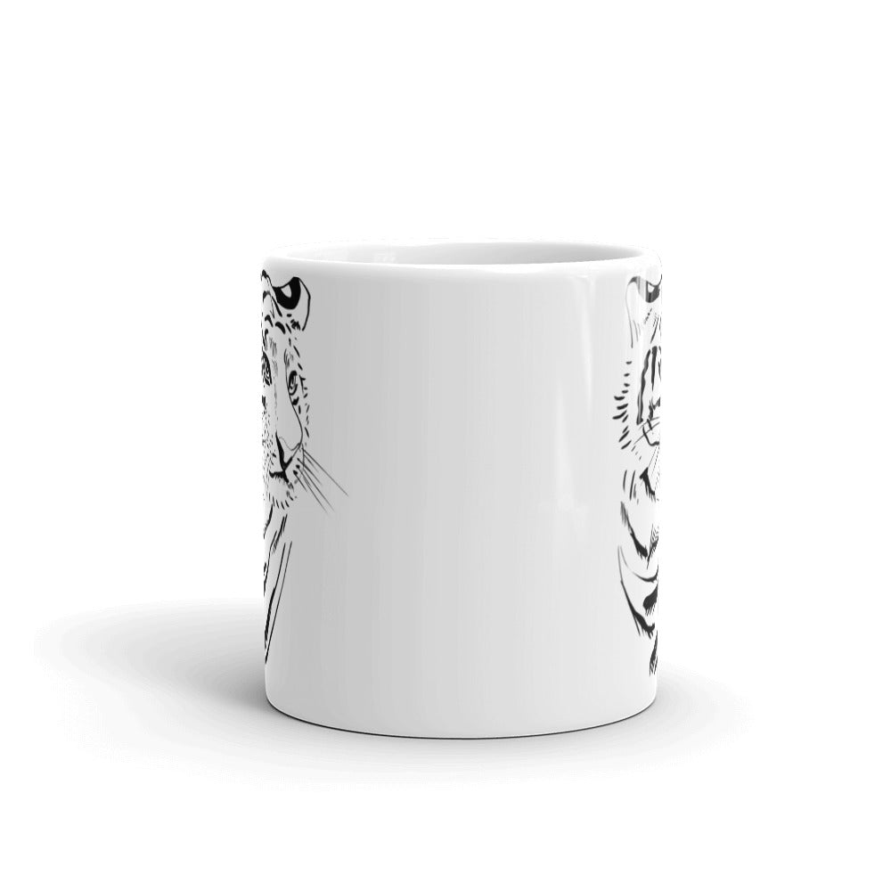 Tiger - White glossy mug - Black Year of the Tiger