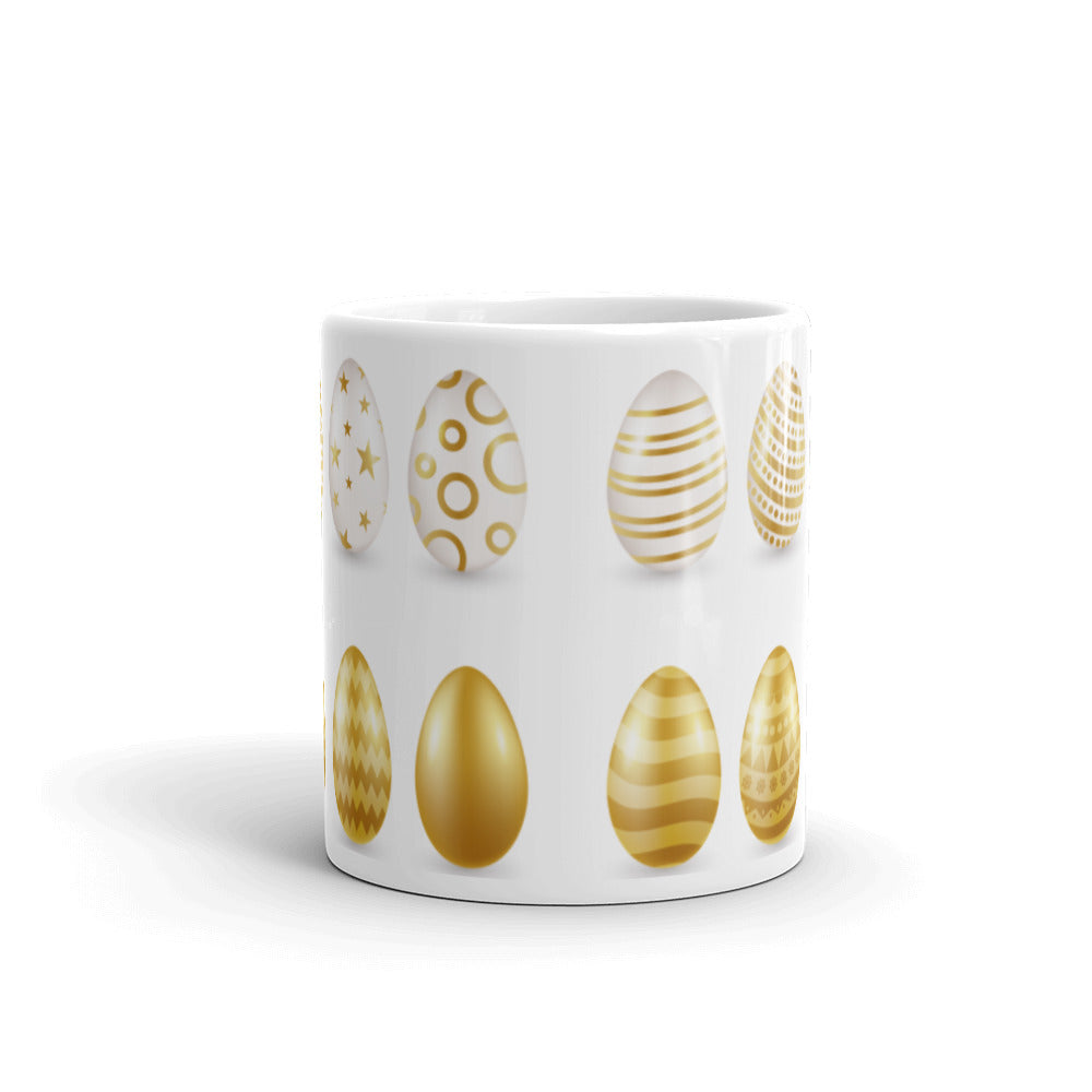 Golden Easter Egg Collection - White glossy mug - Happy Easter