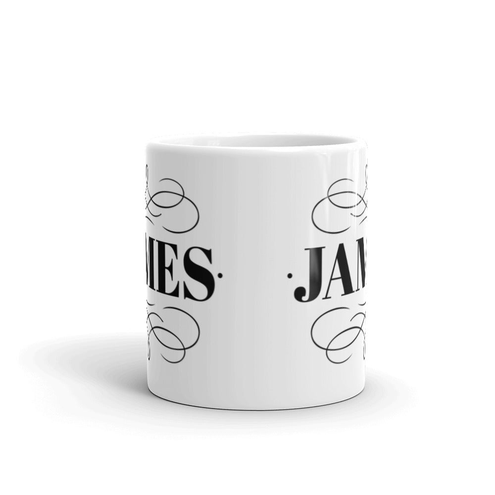 James - White glossy mug