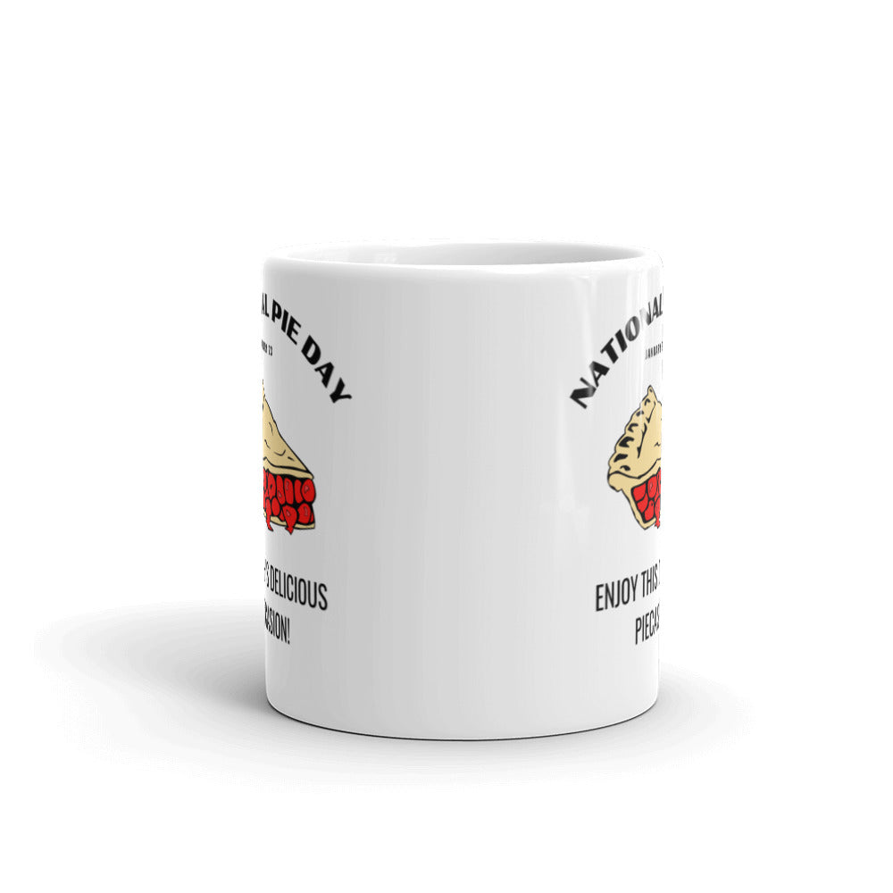 National Pie Day (Slice) White glossy mug
