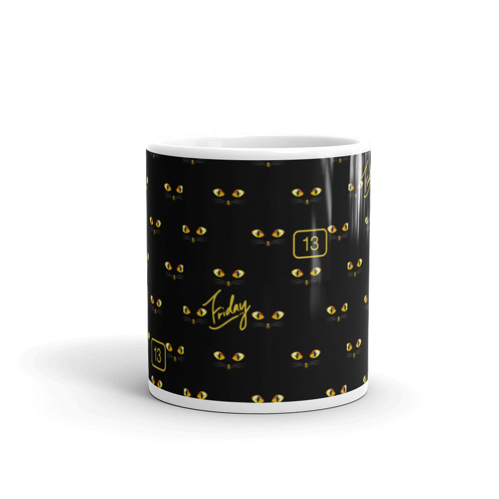 Friday the 13th - Cats Eyes - White glossy mug