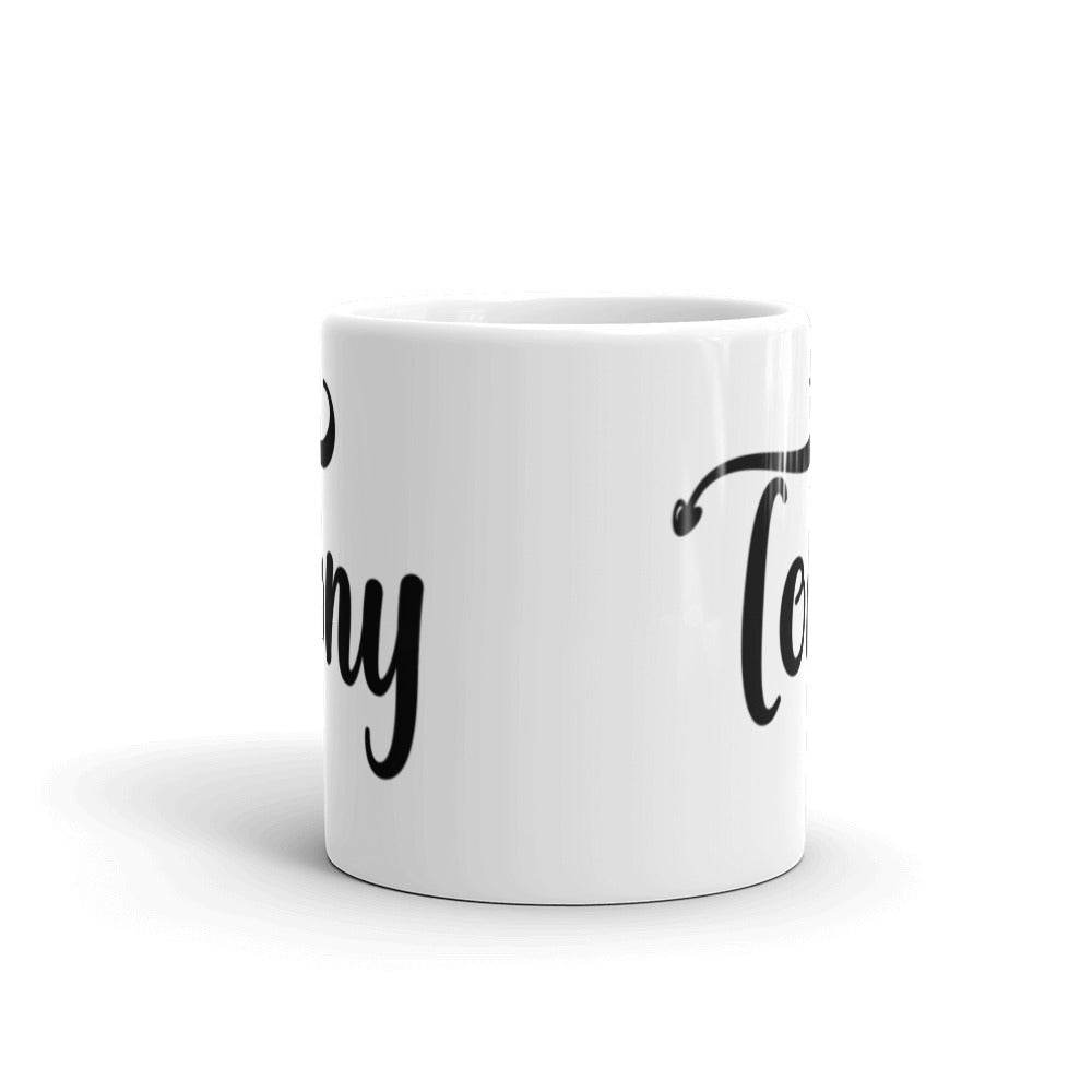 Tony - Black & White glossy mug