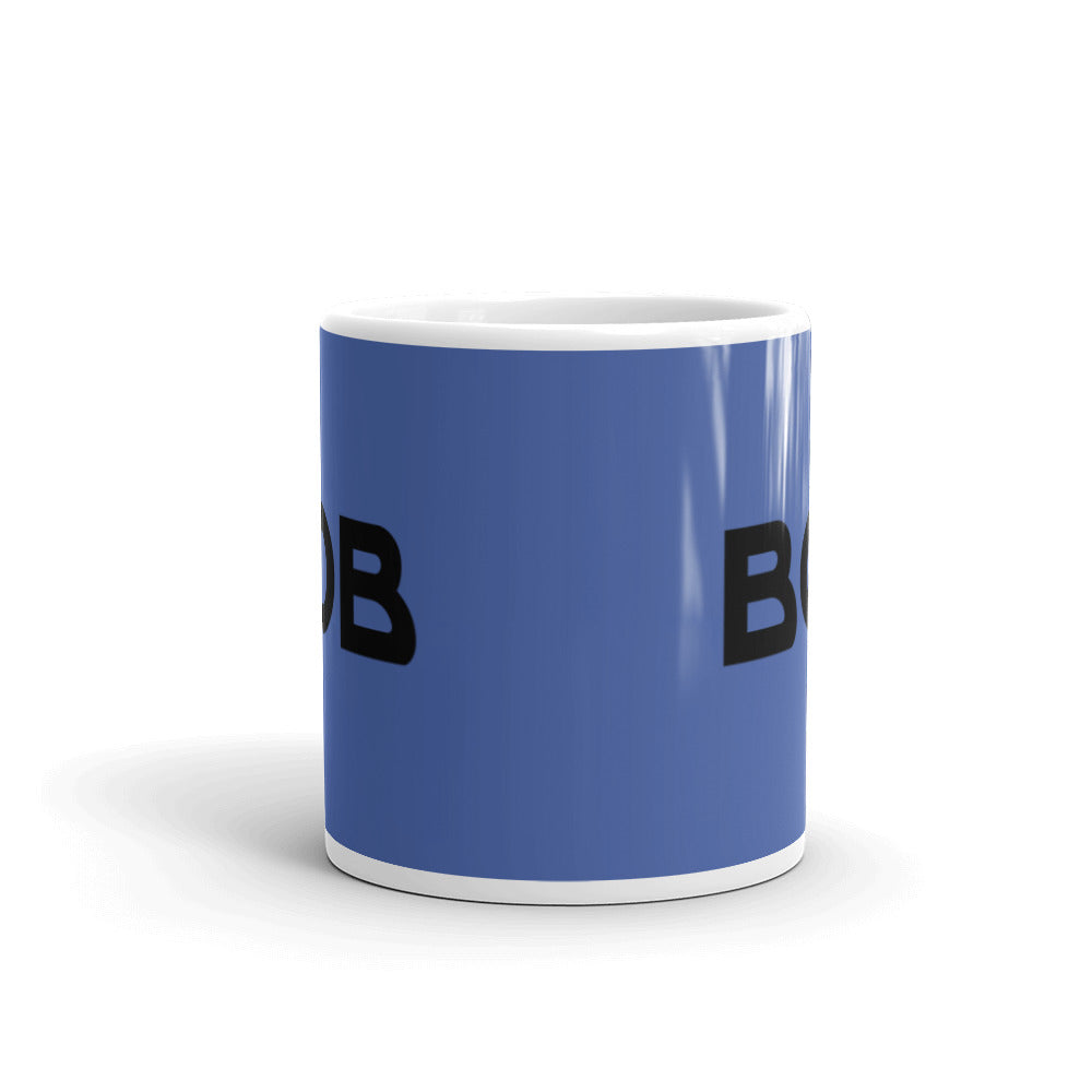 Bob - Blue & White glossy mug