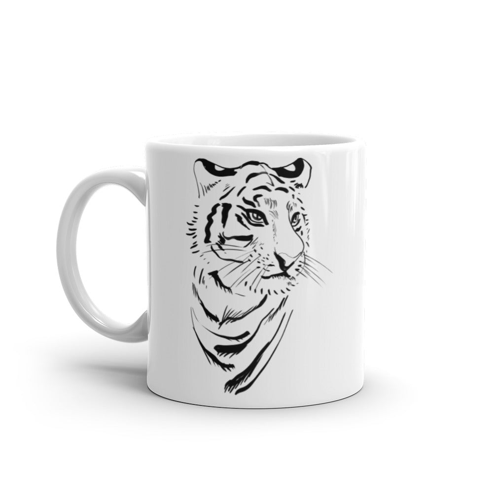 Tiger - White glossy mug - Black Year of the Tiger