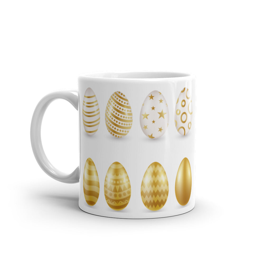 Golden Easter Egg Collection - White glossy mug - Happy Easter