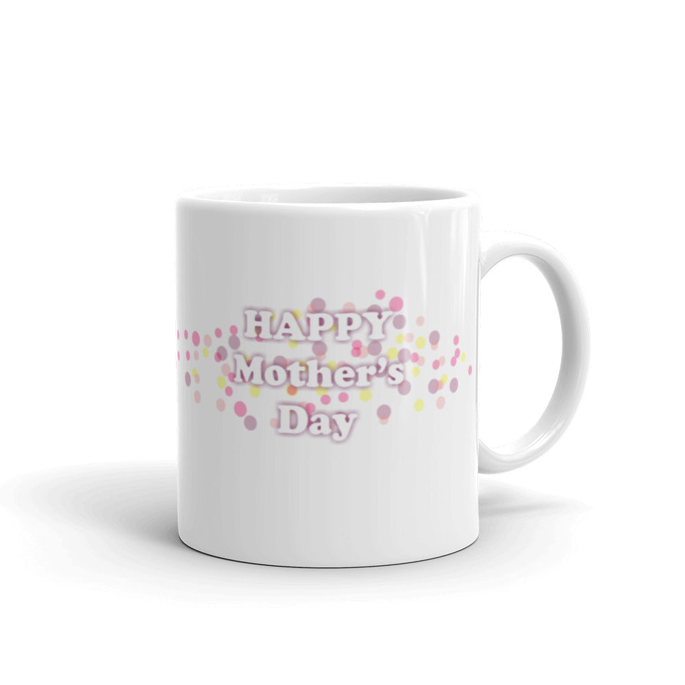 Happy Mothers Day Pastel Dots -  White glossy mug