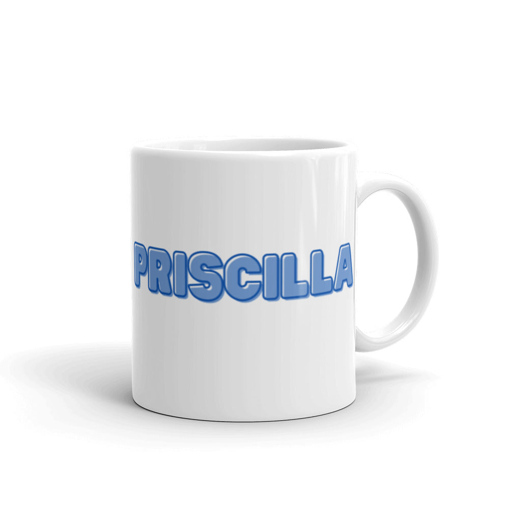 Priscilla - Personalised - White glossy mug