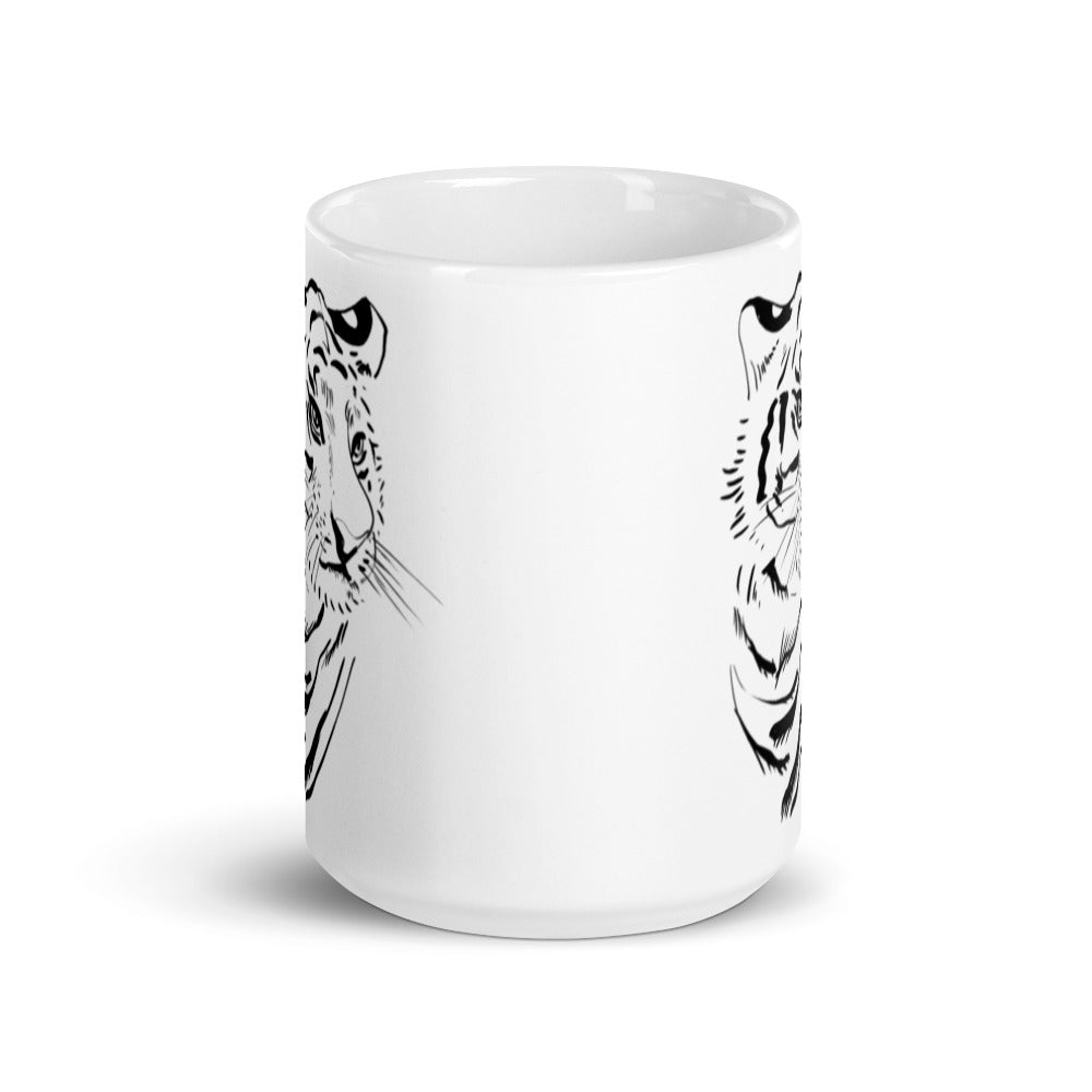 Tiger - White glossy mug - Black Year of the Tiger